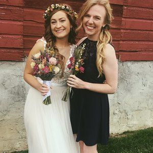 ASOS Dark Blue Short Bridesmaid Dress Sz 10